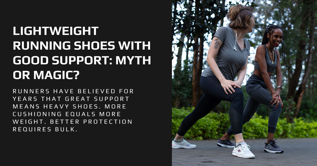 Lightweight running shoes with cushioned sole and supportive design